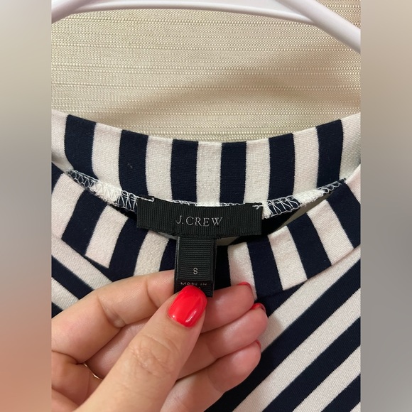 🔴 J Crew Black Striped Sleeveless Dress With Pockets midi dress summer vacation - Picture 3 of 7